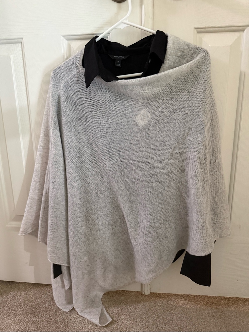 J. Crew Light Gray Women’s Cashmere Blend Poncho Sweater
